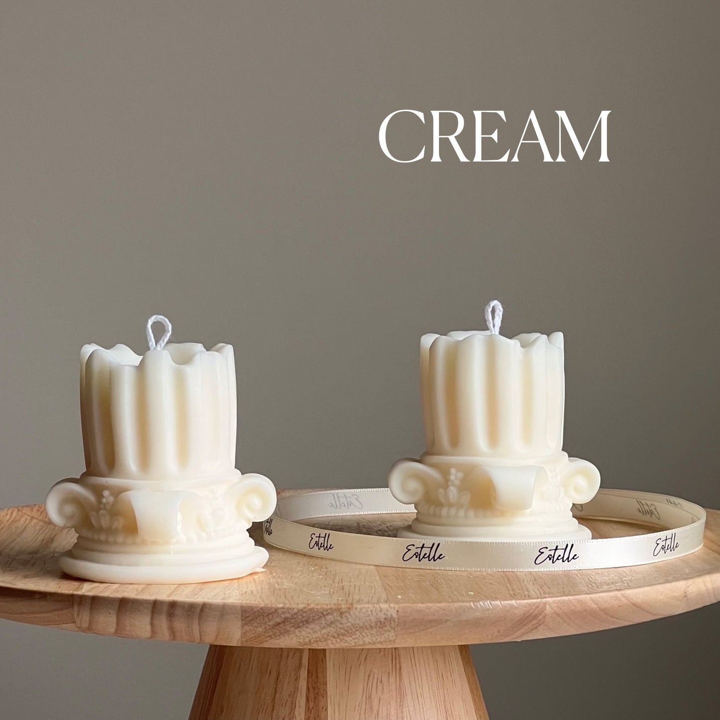 Soy Wax Roman Column Candle: Handmade Home Decor