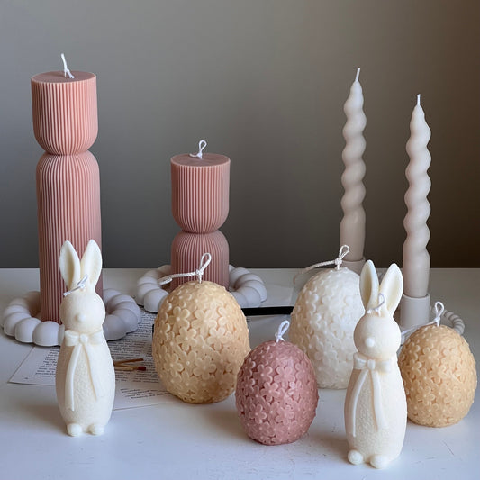 Easter Flower Egg Candle: Handmade Soy Wax Spring Decor