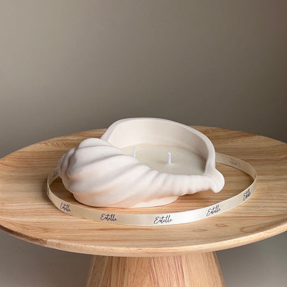 Conch Shell Soy Wax Candle | Jesmonite Vessel, Handmade