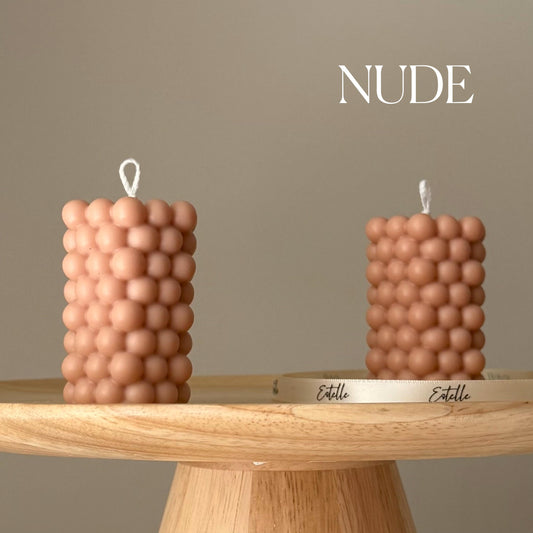 Bubble Soy Pillar Candle: Handmade Home Decor Gift