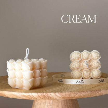 Handmade Rose Cube Candle | Soy Decor