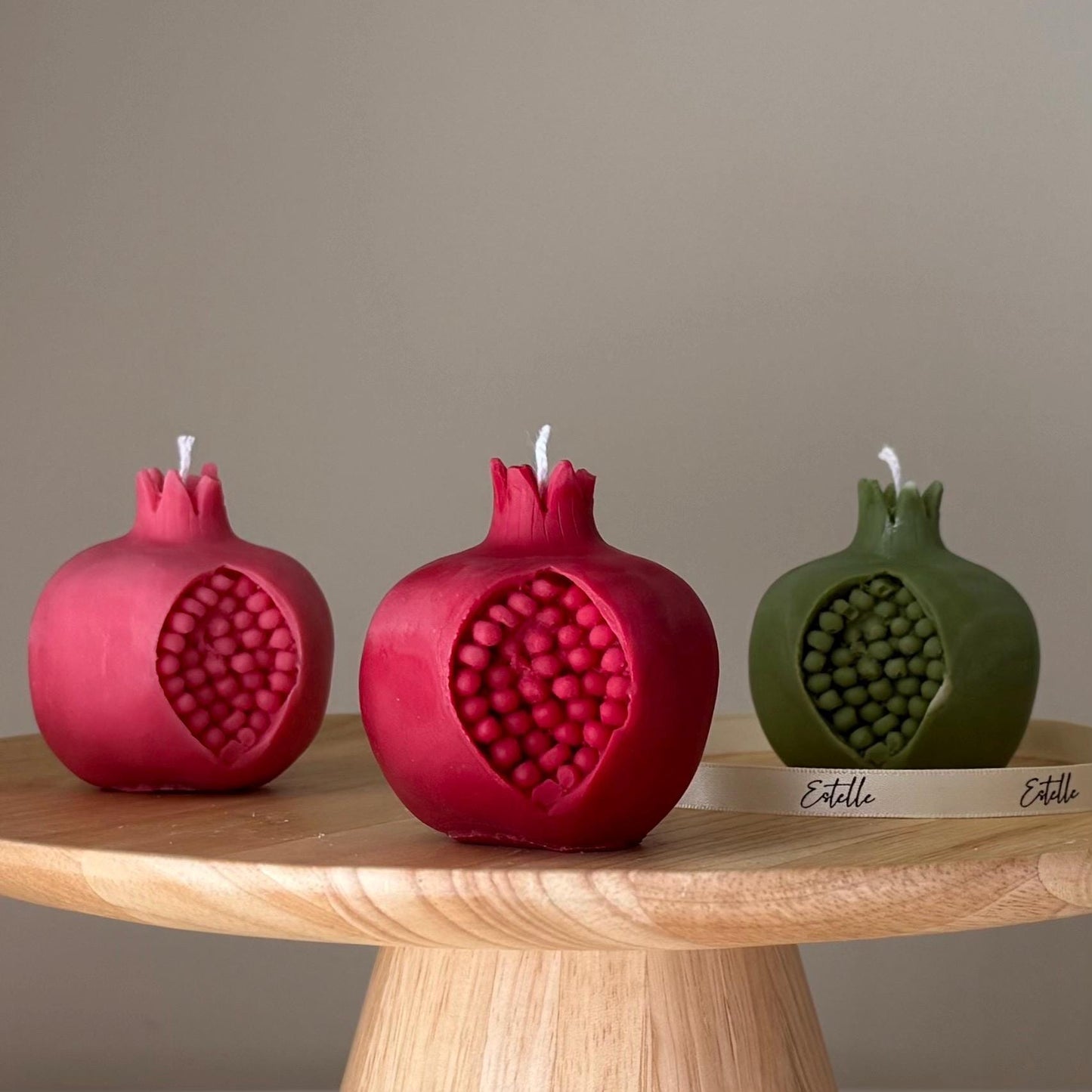 Pomegranate Soy Wax Candle: Vegan Minimalist Decor