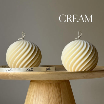 Ribbed Ball Candle| Trendy Handmade Decoration