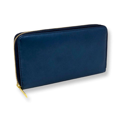 Portefeuille en cuir bleu marine - Anna