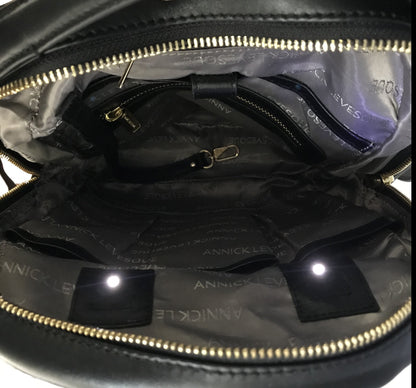 Sac à dos en cuir Noir Patin Souple, Alice