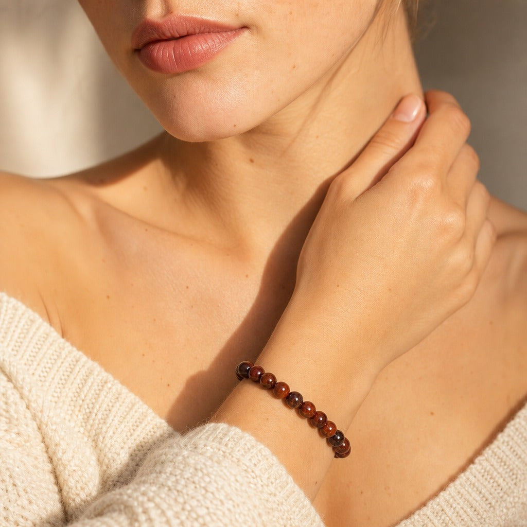 Brecciated Jasper Round Bracelet - 8mm