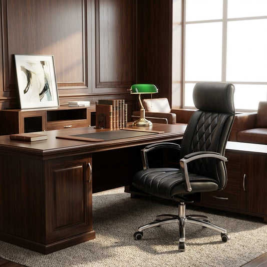 Lecce Diamond-Quilted Premium Leather Office Chair