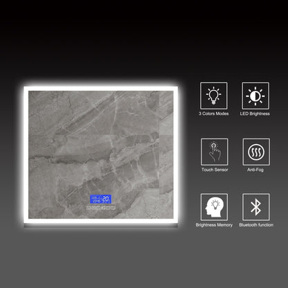 LED Bluetooth Bathroom Mirror with Speaker, Anti-Fog, Dimmable – 24" / 30" / 36" / 42" / 60" x 32"