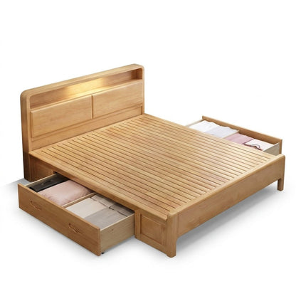 Liam Natural Wood Crafted Bed