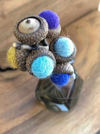 Acorn Stem | Felted | Shades of Blue