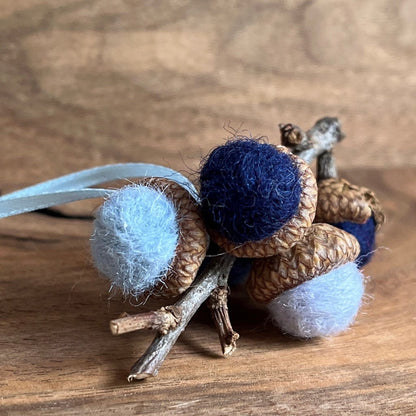 Acorn Stem | Felted | Shades of Blue Grey