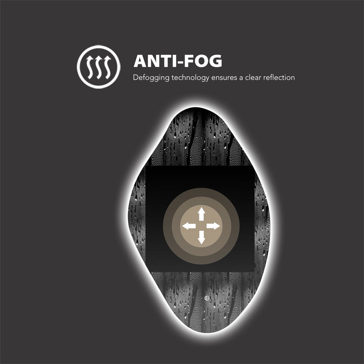Loop Backlit LED Bathroom Mirror, Wave Sensor, Anti-Fog – 24"x38" / 26"x40"