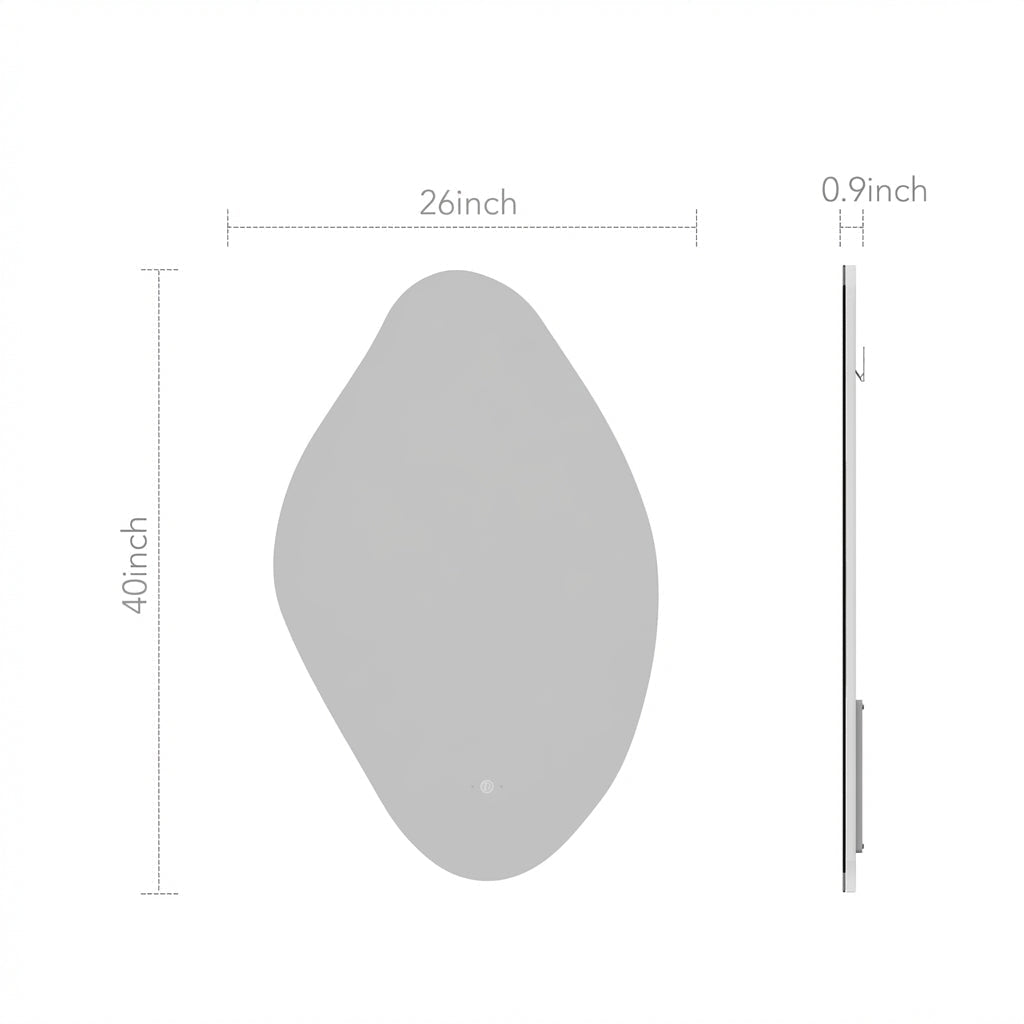 Loop Backlit LED Bathroom Mirror, Wave Sensor, Anti-Fog – 24"x38" / 26"x40"
