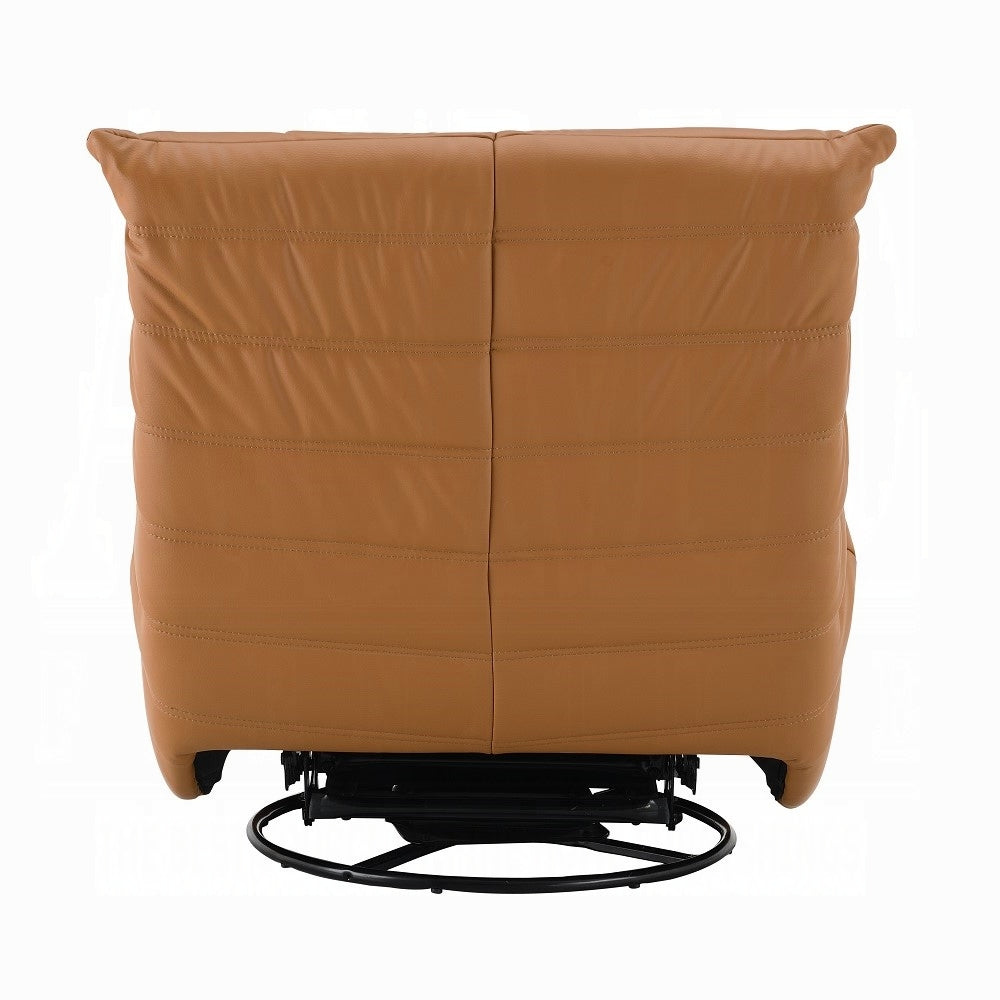 Brasov Swivel Faux Leather Recliner Accent Chair - Burnt Orange