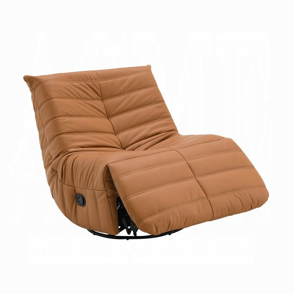 Brasov Swivel Faux Leather Recliner Accent Chair - Burnt Orange