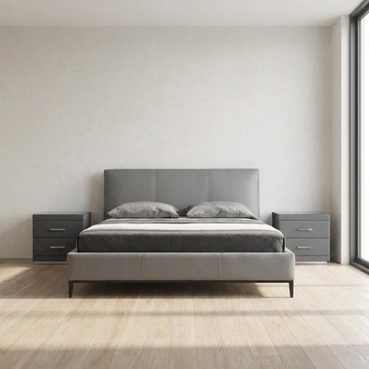 Melbourne Grey Leather Bed