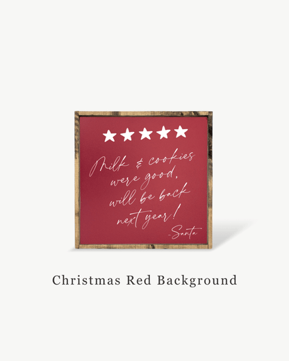 Milk & Cookies Santa Review - Framed Christmas Print
