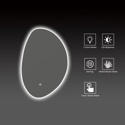 Minimalist LED Bathroom Mirror, Anti-Fog, Touchless Control – 24"x36" / 26"x38"