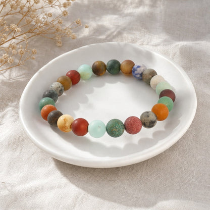 Mix Stones Matte Round Bracelet - 8mm