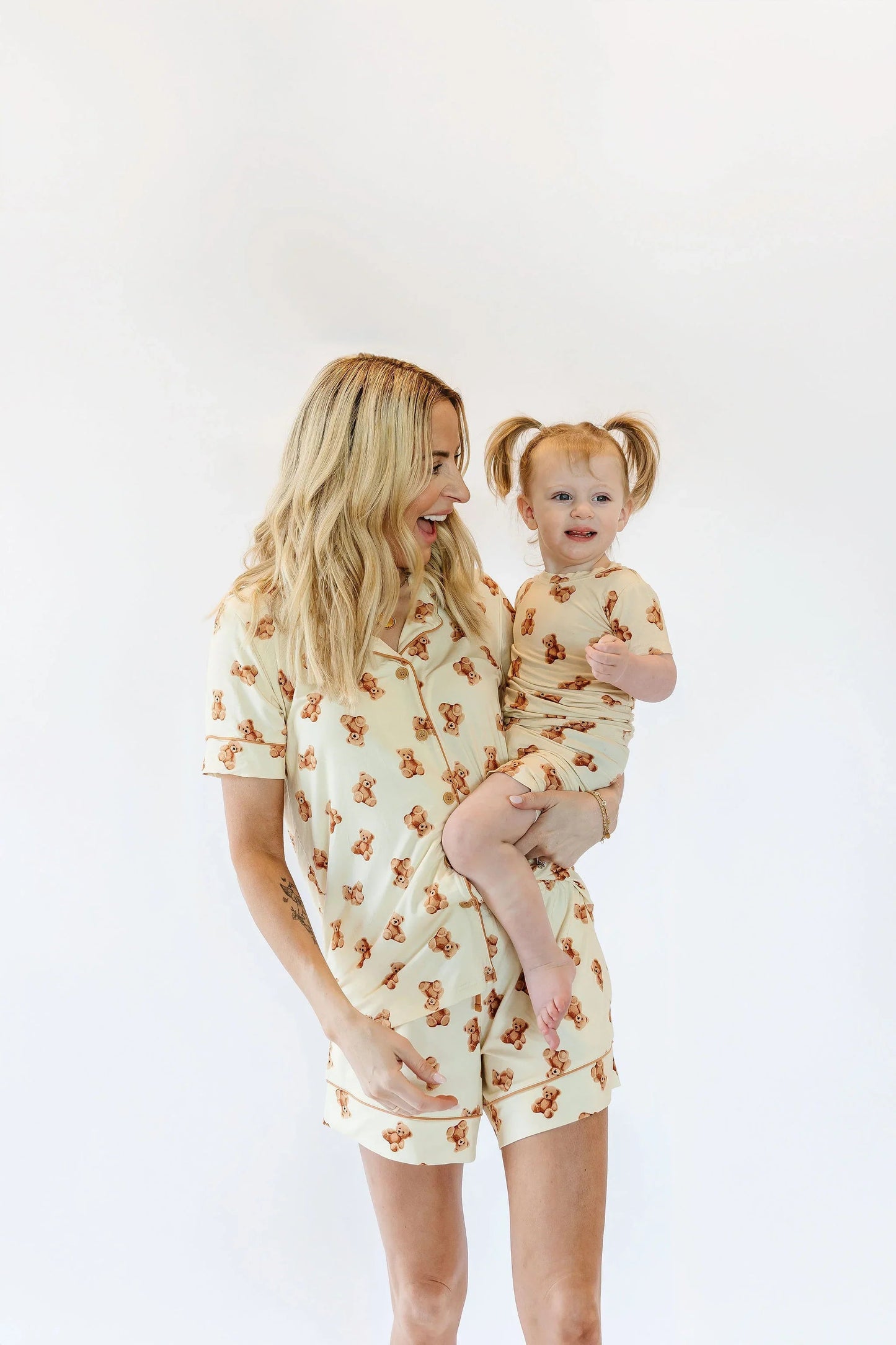 Kids Teddy Bear Short Sleeve Pajama Top