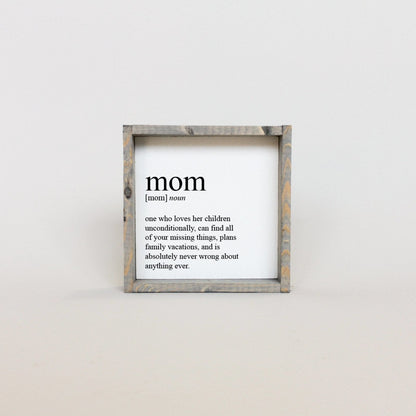 Mom Definition Wood Sign - AURABAGS SHOP