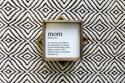 Mom Definition Wood Sign - AURABAGS SHOP