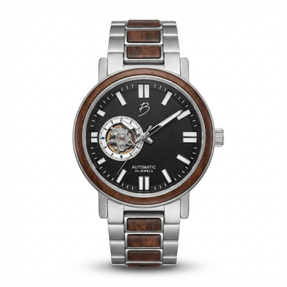 Montre Copernic en bois de noyer