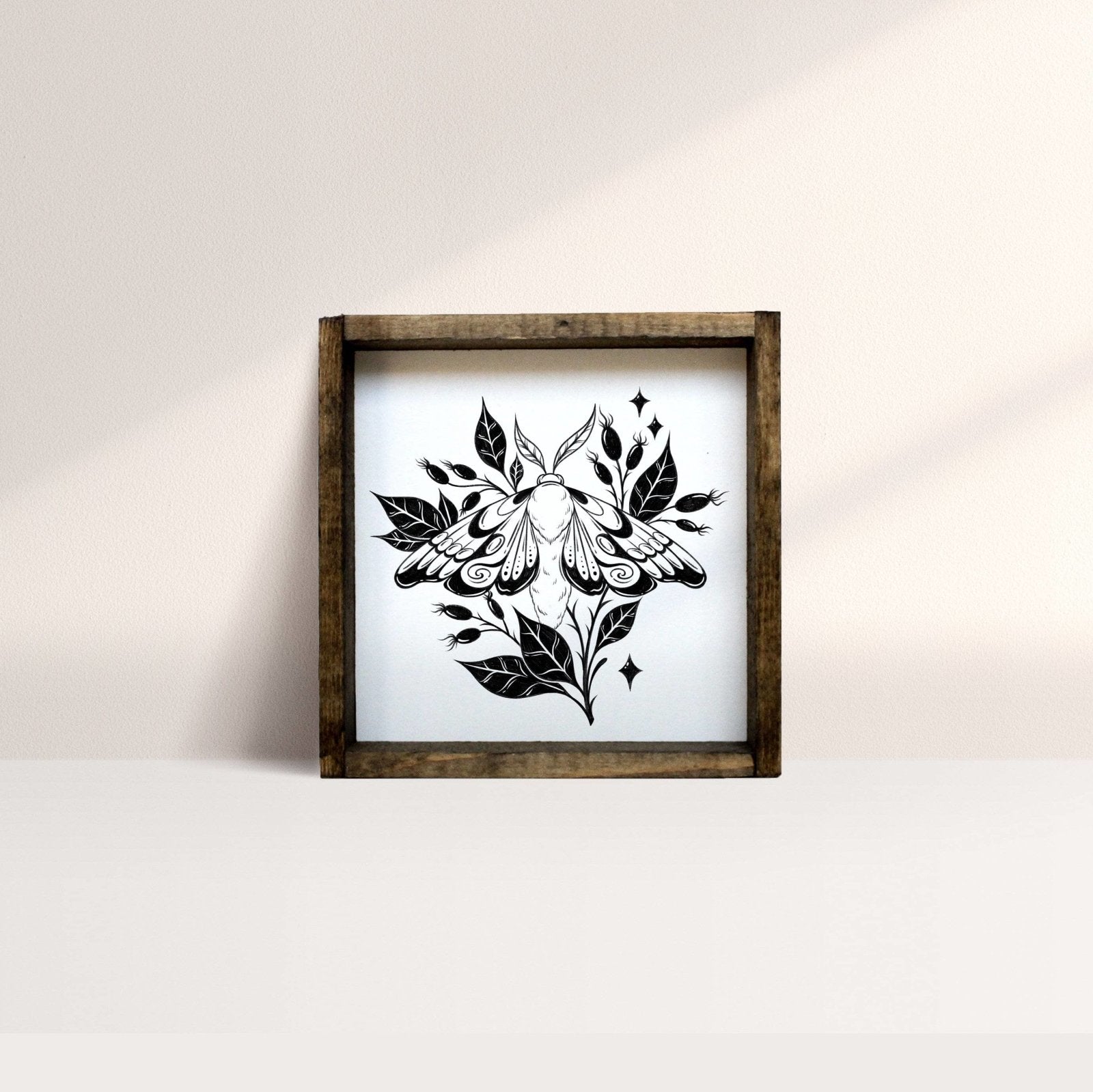Moth Mini Wood Sign - AURABAGS SHOP