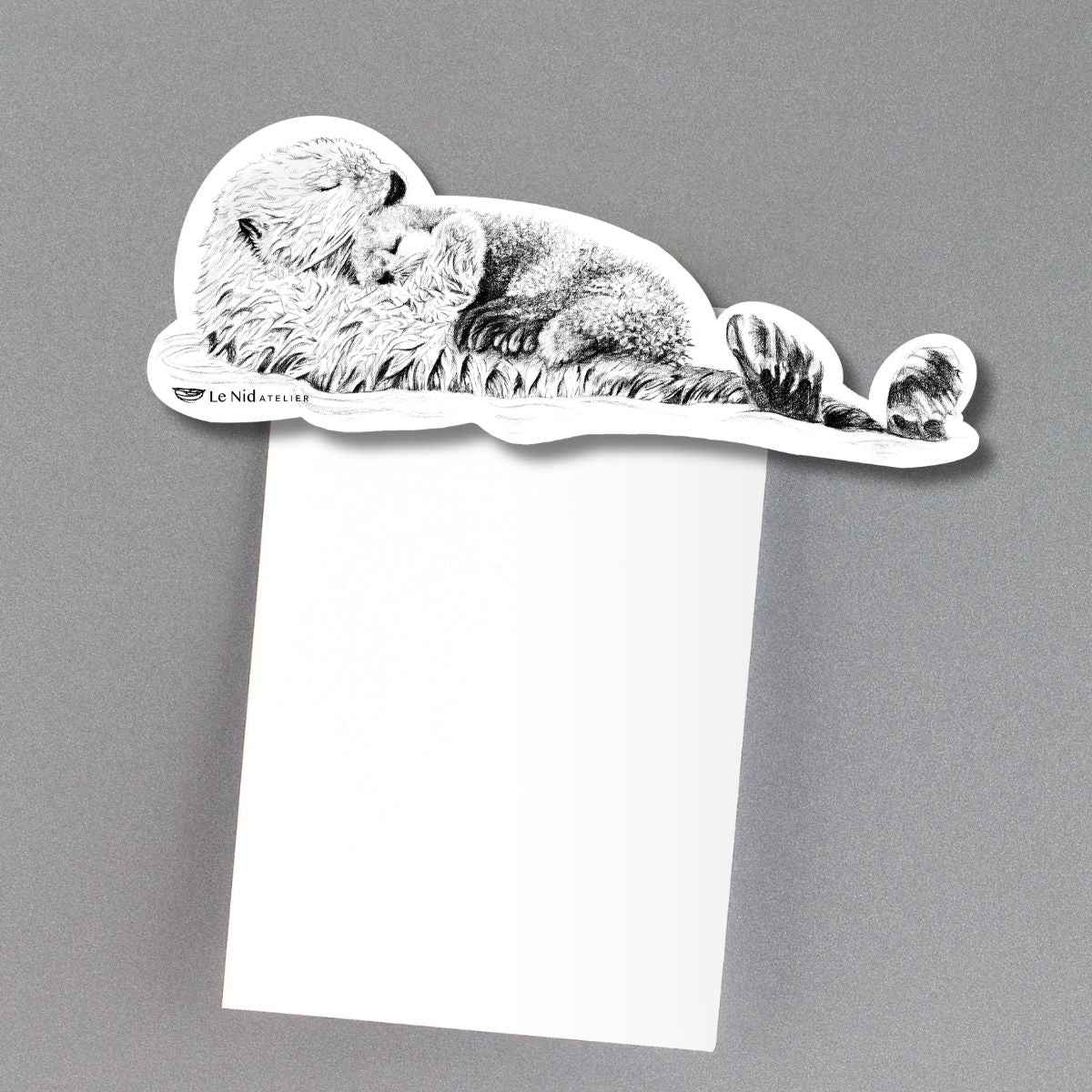 Mother Otter with baby Magnet