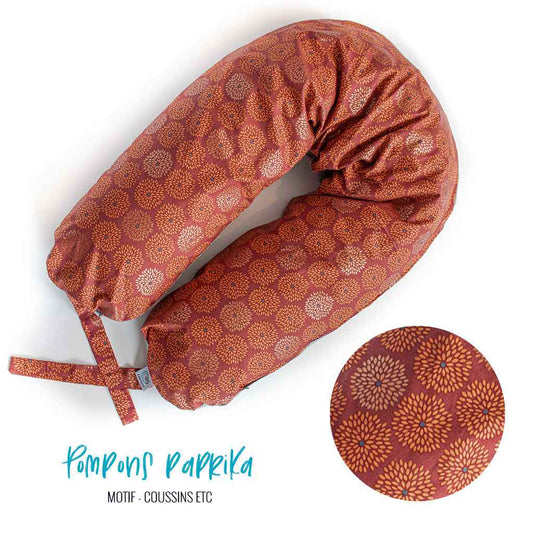 Coussin etc. "Pompons Paprika"