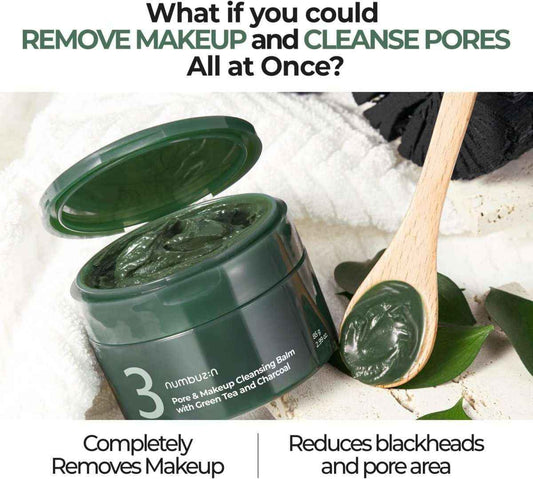 Numbuzin No.3 Pore & Makeup Cleansing Balm with Green Tea and Charcoal 85g