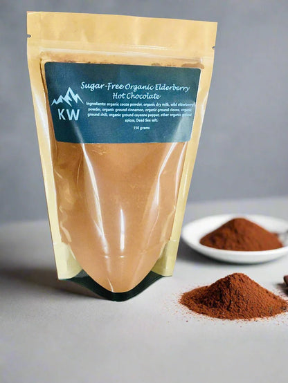 Sugar Free Elderberry Hot Chocolate: Midnight Edition