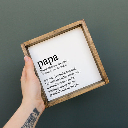 Papa Definition Wood Sign– Grandfather Gift Wall Art - AURABAGS SHOP