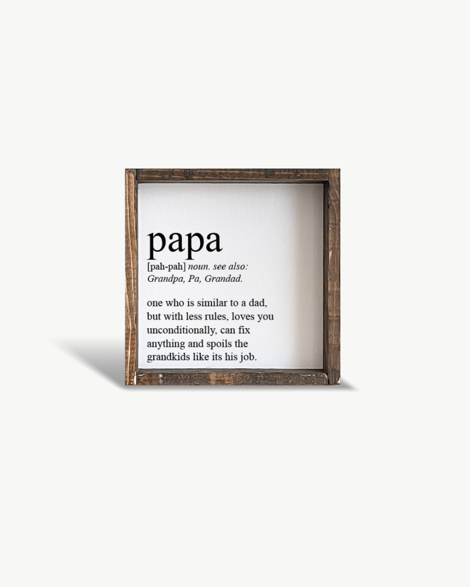 Papa Definition Wood Sign– Grandfather Gift Wall Art - AURABAGS SHOP