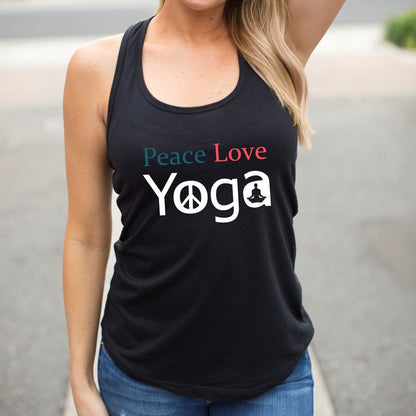 Peace Love Yoga Racerback Tank Top