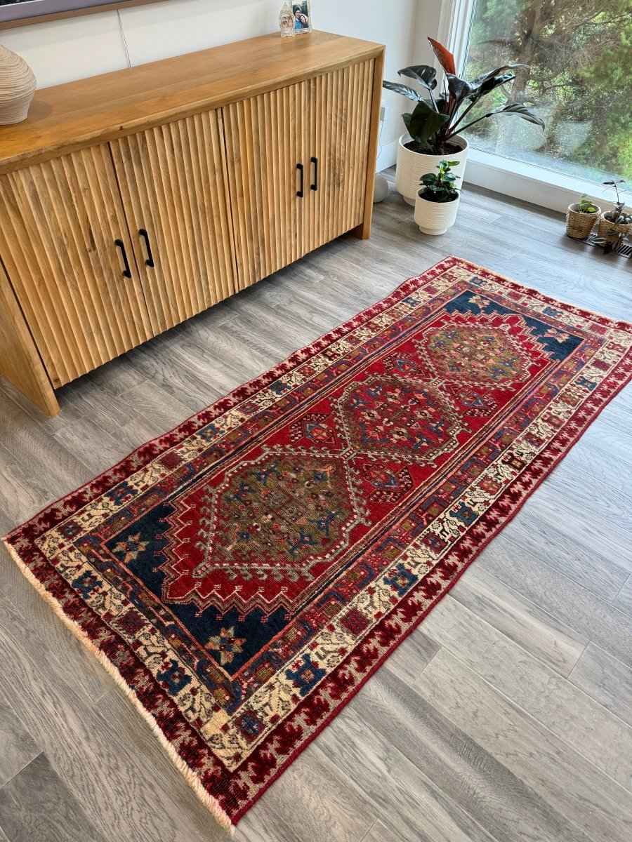 Persian Meshkin Runner Rug | 3' 3" x 7'