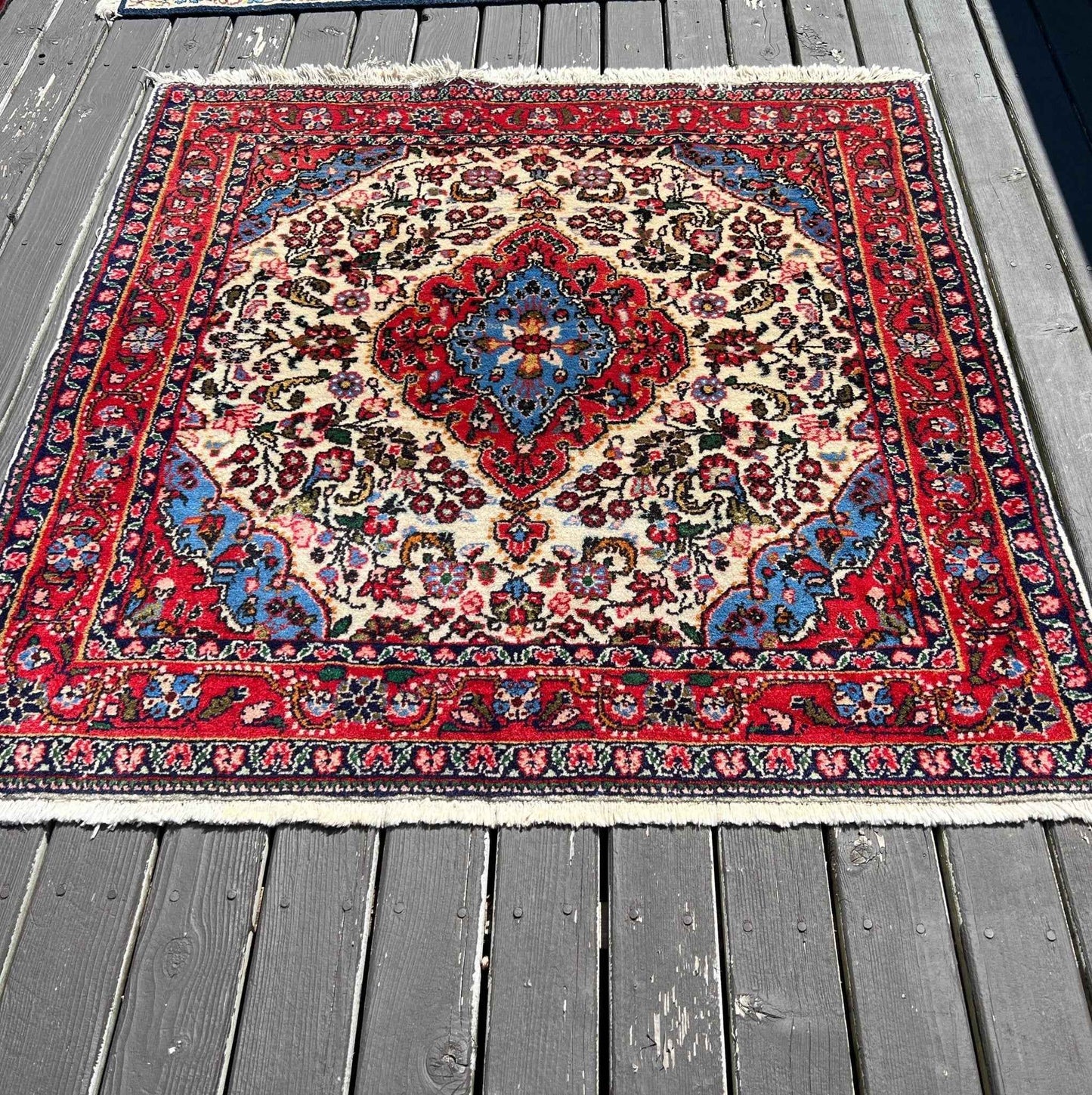Persian Roodbar Rug | 3' 6" x 3' 6"