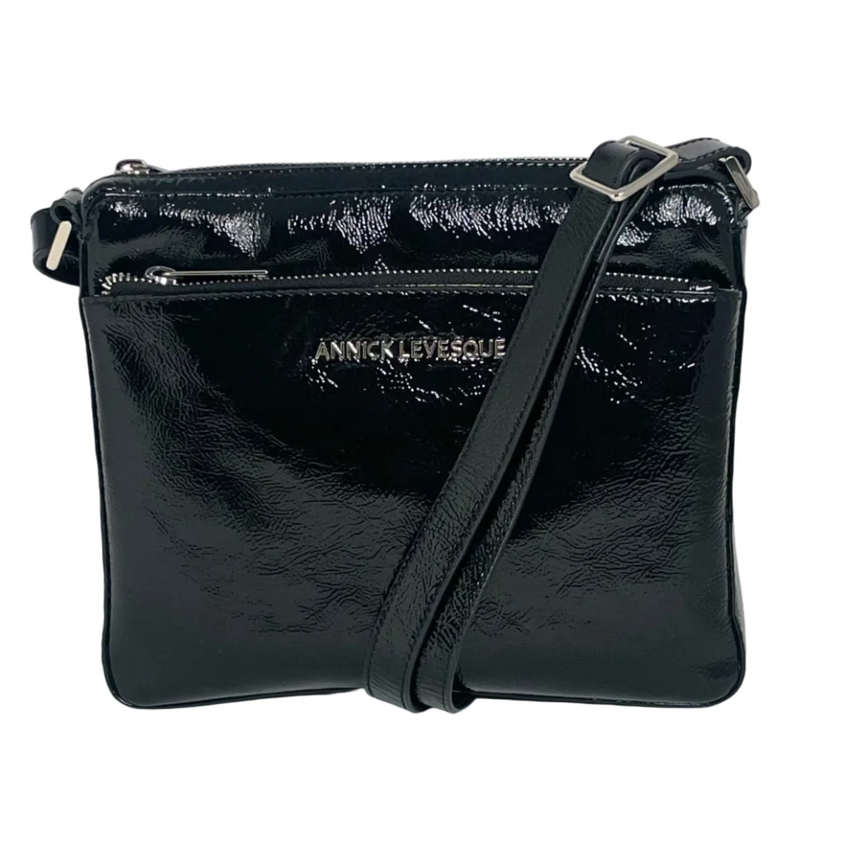 Sac à bandoulière noir patin souple | Gisele petit