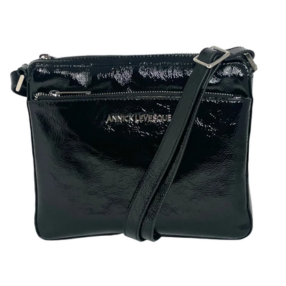 Sac à bandoulière noir patin souple | Gisele petit