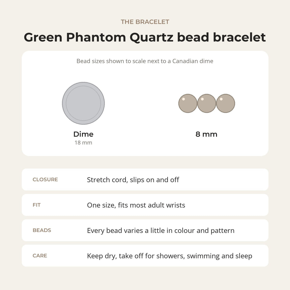 Phantom Quartz Green Round Bracelet - 8mm