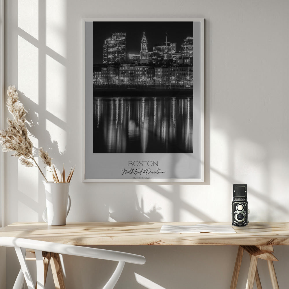 Wall art BOSTON Evening Skyline of North End