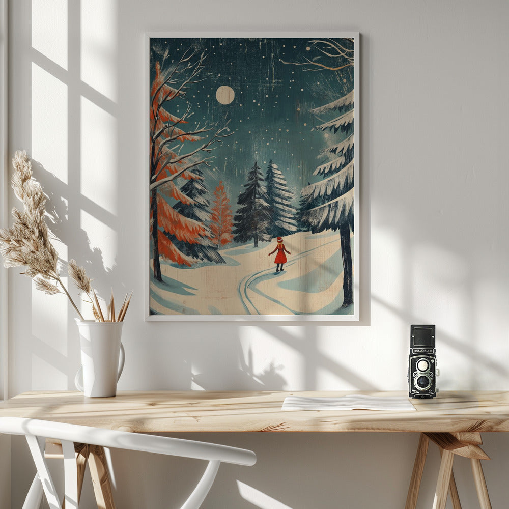 Wall art Christmas girl Canvas Print