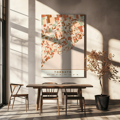 Wall art Black Maps Earth Tones 89 Canvas