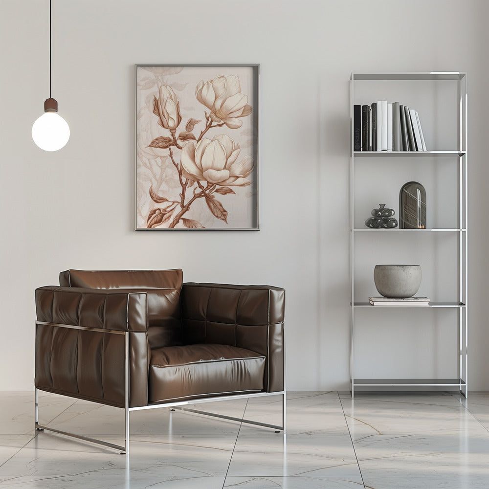 Wall Art Beige Flowers 1