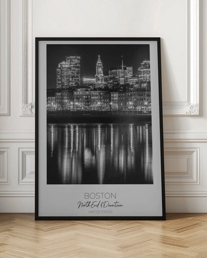 Wall art BOSTON Evening Skyline of North End