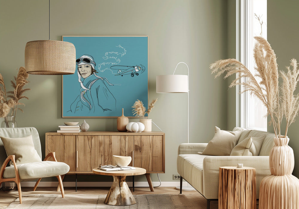 Wall art Amelia Earhart