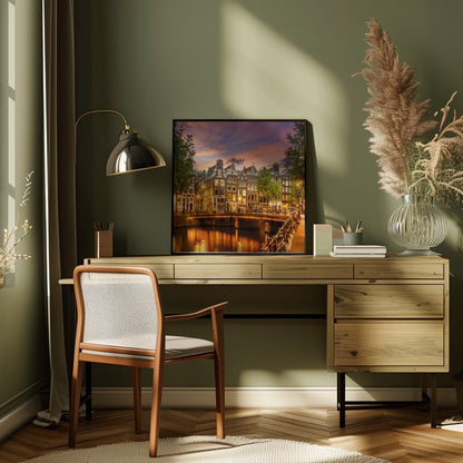 Wall art AMSTERDAM Idyllic impression from Singel