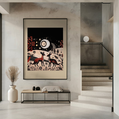 Wall art Scandi Folk and Knitwear: Folklore Holiday 2 Canvas Print