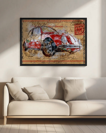 Wall art Red Volkswagen