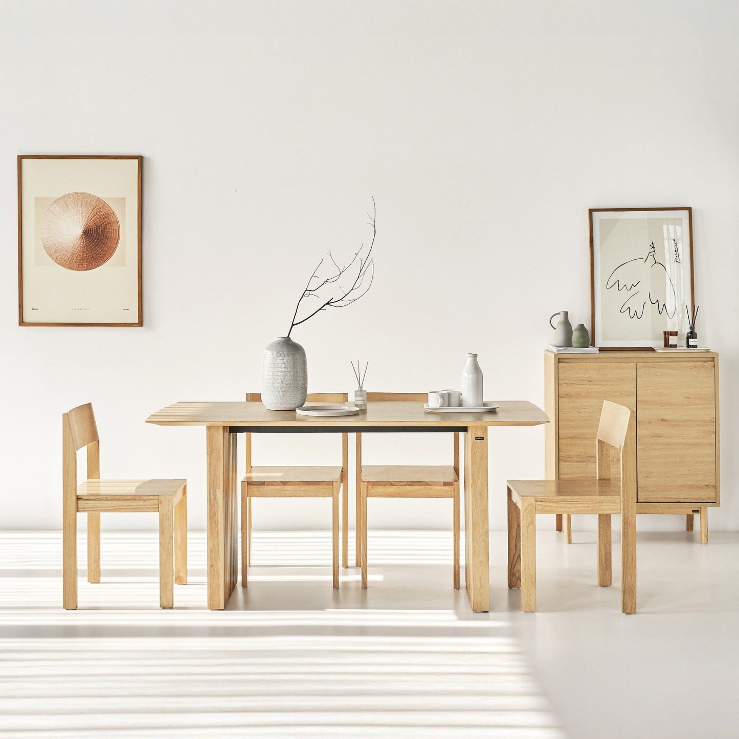 Plank 6-Seater Natural Oak Wood Dining Table